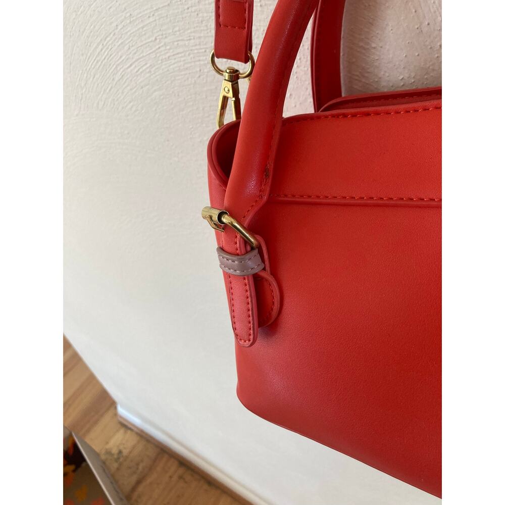 Anthropologie Agathe Mini Satchel Crossbody Bag Remi/Reid- red/orange Coral - Picture 10 of 14